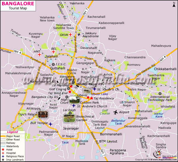 bangalore touristique carte